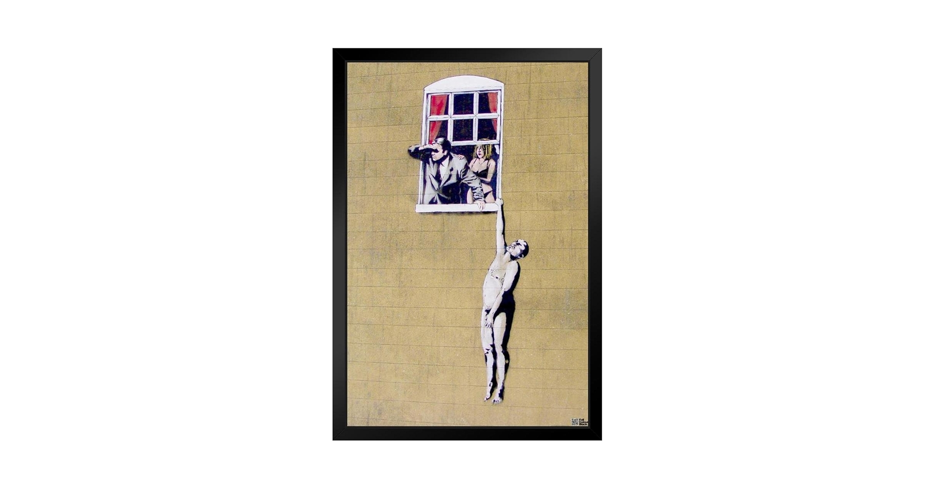 肉筆☆油絵☆F20号『逆立する体操選手』Banksy/模写 ウクライナの破壊された建物にバンクシー新作、がれきの中で体操